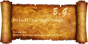 Bolváry Gyöngyi névjegykártya